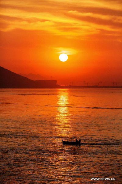 Sunrise scenery in Qingdao