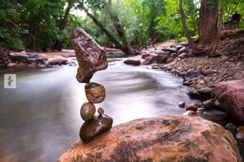 Gravity Glue: impossible stone art works