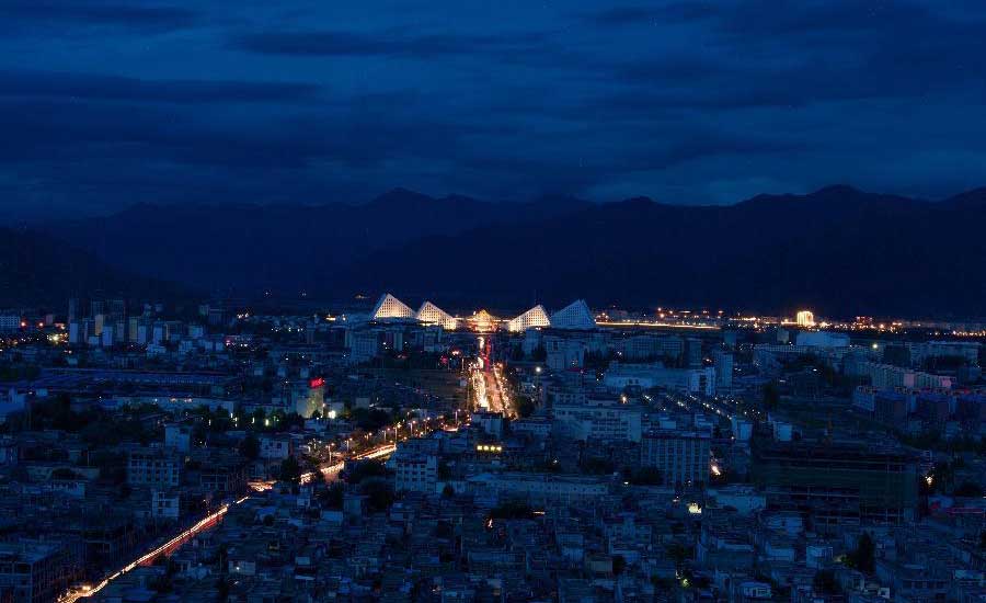 Night view of Lhasa, Tibet
