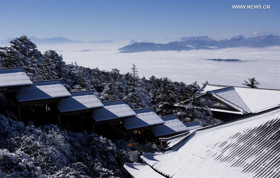 Winter scenery of Mount Emei in SW China's Sichuan