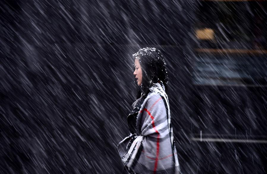 Snowfall hits most parts of Qinghai in NW China