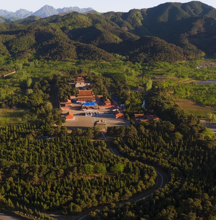 Historic Qingdongling tombs immersed in morning light