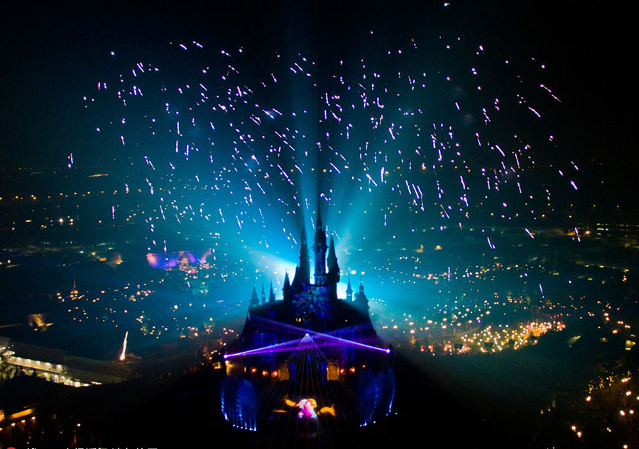 Stunning firework display at Shanghai Disneyland