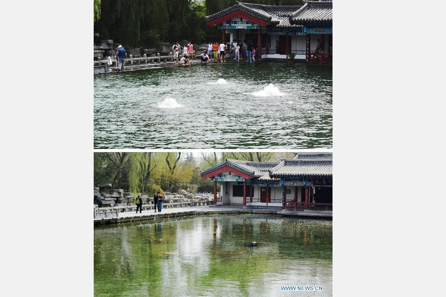 Springs in China's Zhangqiu resumes spouting