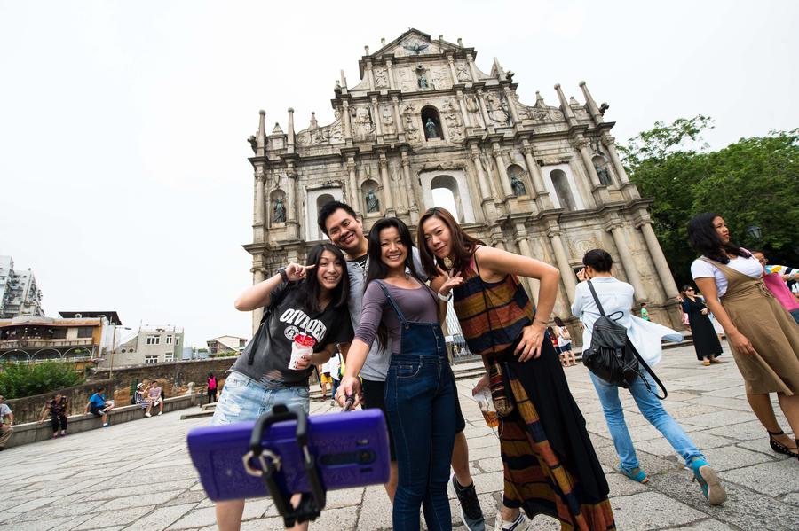 Pics of visitors touring Macao