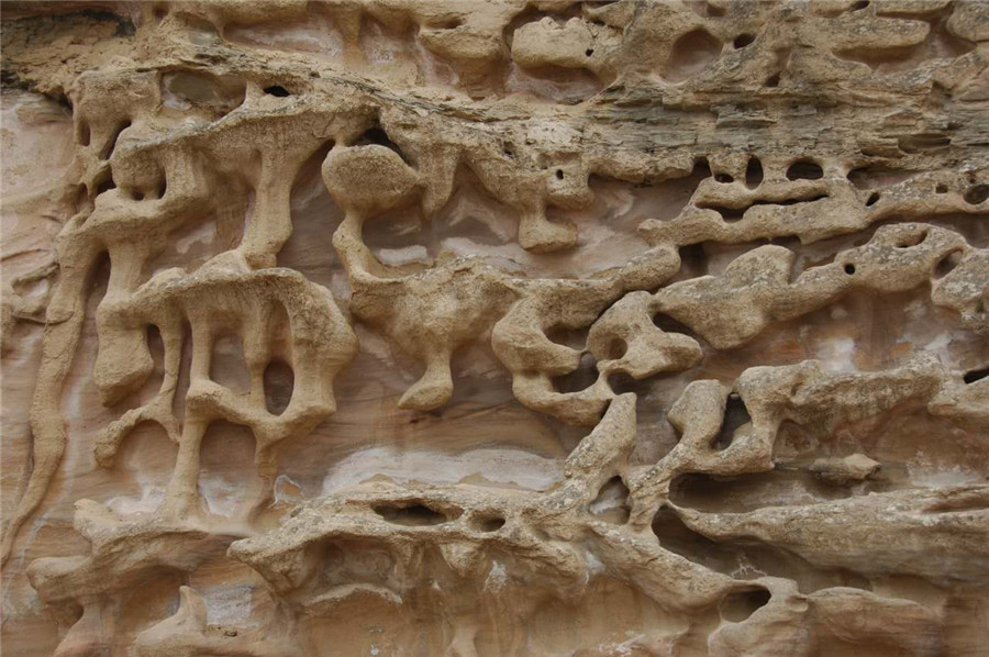Magnificent natural cliff patterns along the Yellow River