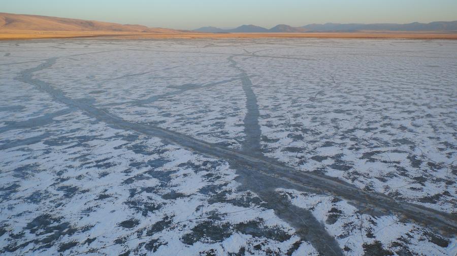 Aerial photos of wetlands in Northwest China's Gansu