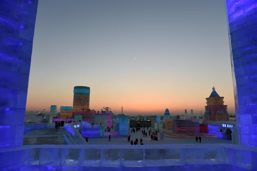 Harbin Ice and Snow World opened to public in NE China