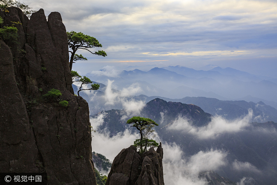 Breathtaking scenery of Huangshan Mountain after rain