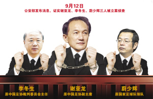 公安部证实谢亚龙、李冬生、蔚少辉被立案