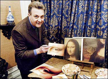 After decades of study, years of being snubbed by academic and museum circles and a stubborn refusal to be sidelined Jacques Franck, a consultant to the Armand Hammer Center for Da Vinci Studies at the University of California, seen here in his workshop, claims he has unveiled the secrets of Leonardo da Vinci's Mona Lisa(AFP