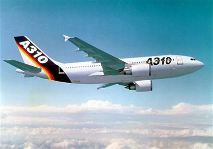 In this undated picture released by Airbus Industries one of its A310 passenger planes, the same type that crashed in Russia early Sunday, July 9, 2006, is seen flying somewhere in an undisclosed location. A Russian passenger plane burst into flames after it crashed on landing in the Siberian city of Irkutsk early Sunday, killing at least 118 people. Russian news agencies said the death toll could be close to 150.