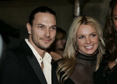 Britney Spears, right, and her husband Kevin Federline arrive for the LG Mariah Carey and Jermaine Dupri Post Grammy Party at a private residence Wednesday, Feb. 8, 2006, in Beverly Hills, Calif.