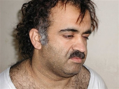 Khalid Shaikh Mohammed, the alleged Sept. 11 mastermind, is seen shortly after his capture during a raid in Pakistan Saturday March 1, 2003 in this photo obtained by the Associated Press. (AP 