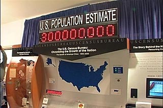 In this image made from television, the U.S. population estimate table is shown as it reaches the 300 million mark, Tuesday, Oct. 17, 2006, at the U.S. Census Bureau in Suitland, Md. 