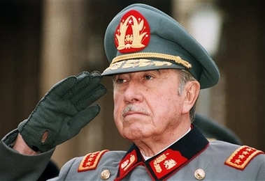 Gen. Augusto Pinochet salutes Sept. 11, 1986 in Santiago, Chile, during a commemoration of the coup bringing him to power in 1973. Pinochet, the fierce anti-communist dictator who ruled Chile with an iron fist from 1973 to 1990, died Sunday, Dec. 10, 2006 from heart complications, the Santiago Military hospital reported. He was 91. (AP