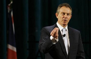 Britain's Prime Minister Tony Blair speaks to an audience of female students at Zayed University in Abu Dhabi December 19, 2006. 