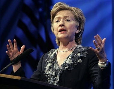 Democratic Presidential hopeful Sen. Hillary Rodham Clinton, D-N.Y., speaks before a meeting of the National Association of Counties at the Richmond convention Center in Richmond, Va., Tuesday, July 17, 2007. (AP 