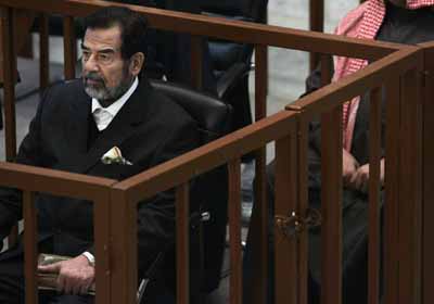 Saddam stands on trial