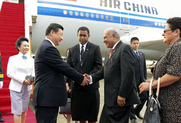 Chinese president arrives in Fiji for state visit