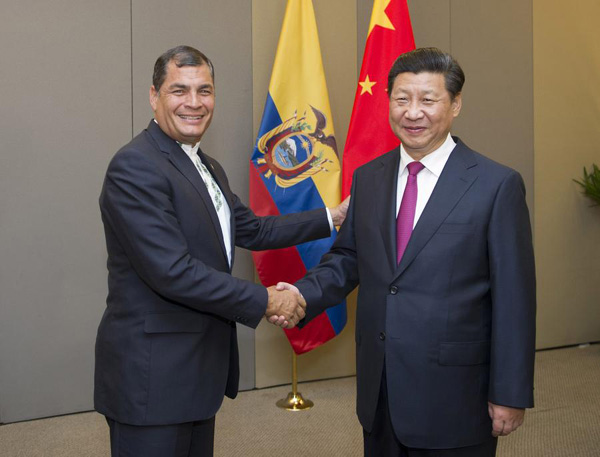 Chinese, Ecuadorian presidents eye stronger bilateral ties