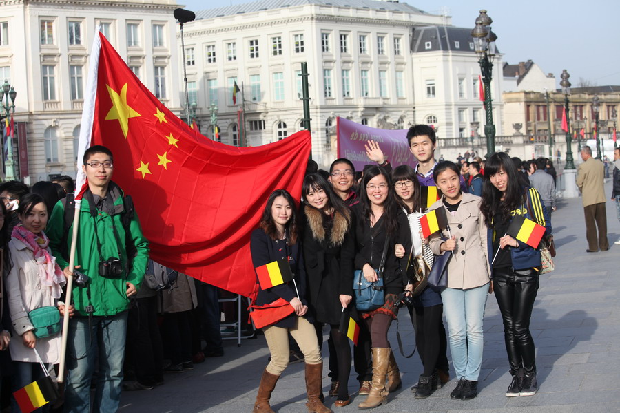 Belgium's Chinese beam at Xi's arrival