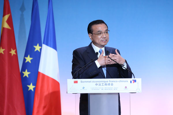 Premier Li assures French firms of China's economic prospect