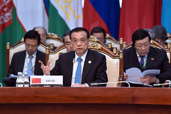 Li says China stands ready to boost regional trade under SCO