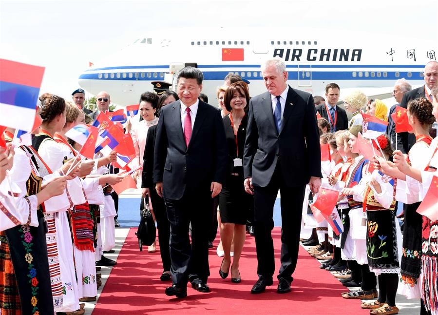 Chinese president arrives in Serbia for state visit