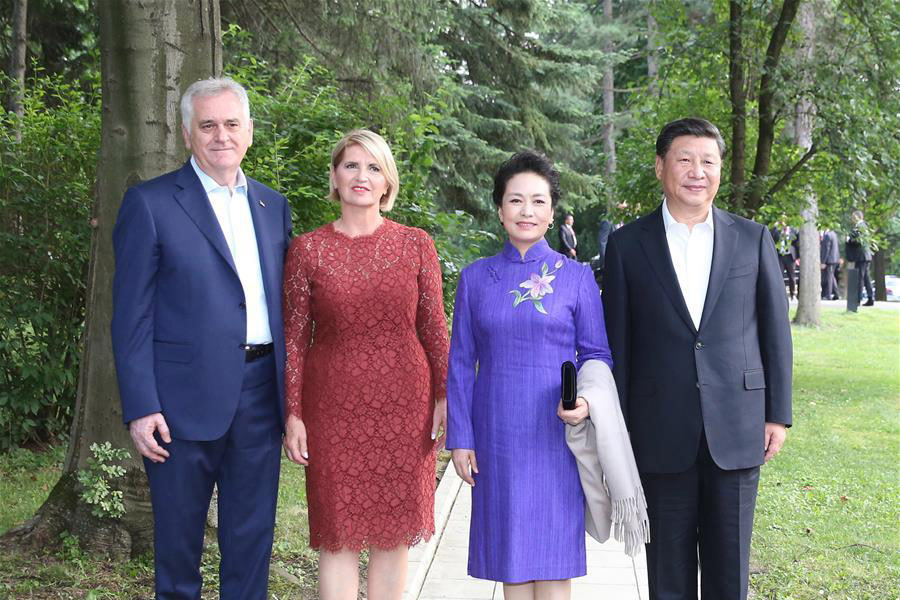 Chinese president meets Serbian president in Belgrade, Serbia