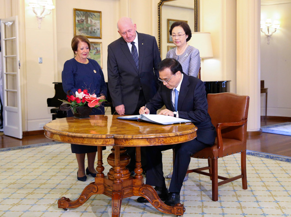 Premier Li and Australian Governor-General agree to boost exchanges