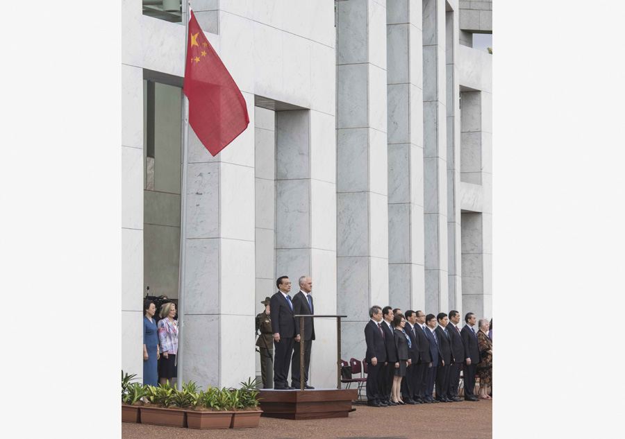 Premier Li attends welcoming ceremony in Canberra