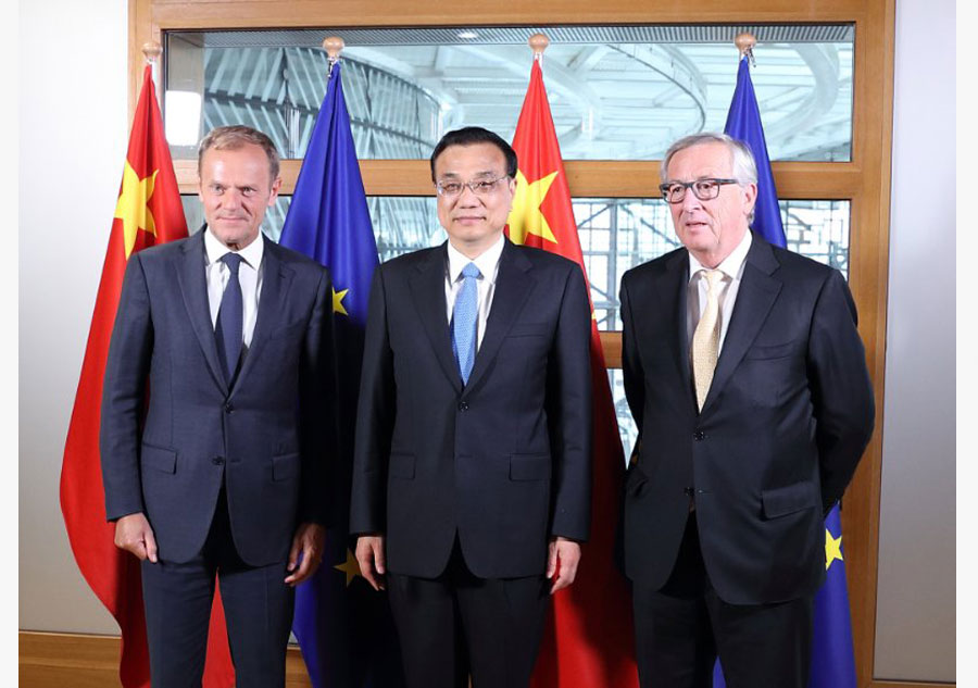 Chinese premier meets EU leaders in Brussels
