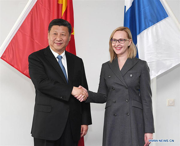 Xi meets Finnish Parliament speaker, vows more legislative cooperation