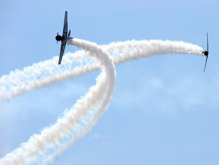 Stunt flying in NY's Long Island
