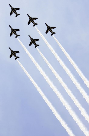 Stunt flying marks anniversary in Yokohama