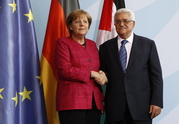 Merkel calls for quick restart of Middle East peace process