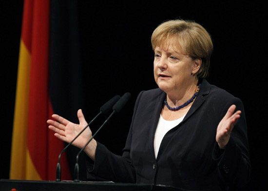 Germany's Merkel faces biggest test in euro vote