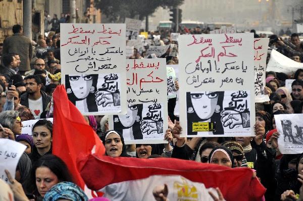 Women march in Cairo to protest violence