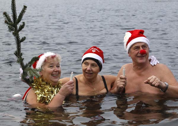 Christmas ice swimming session