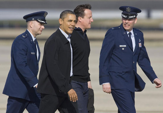 Obama has British PM aboard Air Force One