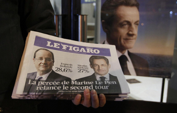 Hollande, Sarkozy to face off in run-off election