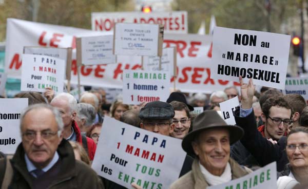 French Catholics march against same-sex marriage