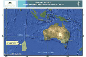 Missing Malaysian plane assumed in southern Indian Ocean