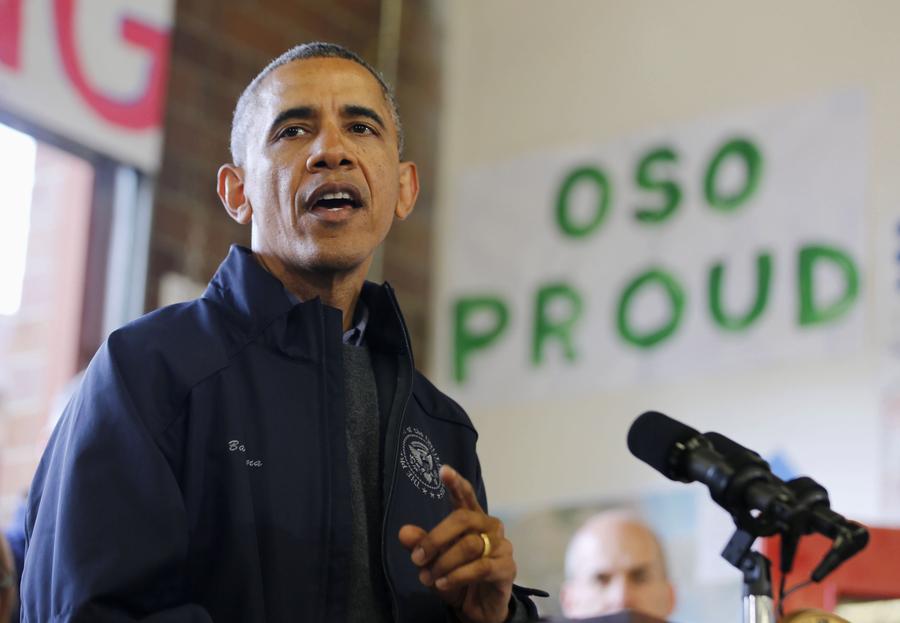 Obama visits mudslide-hit Washington town
