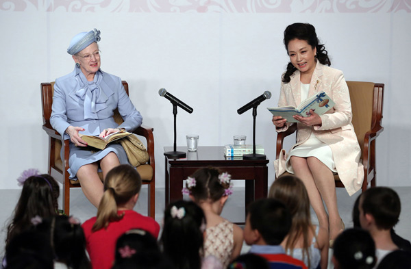 Danish monarch delights children with storytelling
