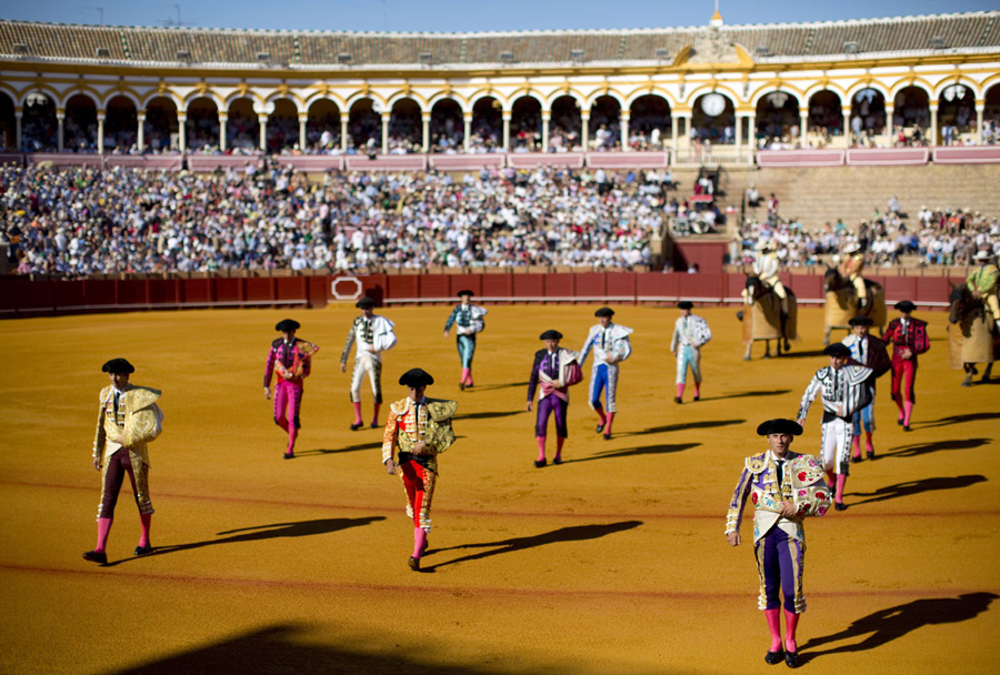 Matadors perform in southern Spain