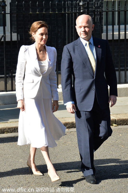 David Cameron and Angelina Jolie meet at Downing Street