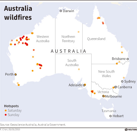 Australian firefighters containing sprawling wildfire
