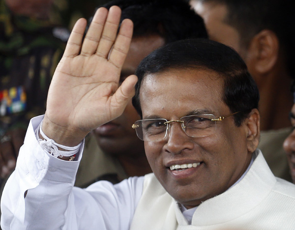 Sirisena to be sworn in as the new Sri Lankan president